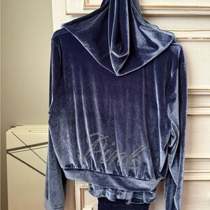 PINK Victoria's Secret Navy Velvet Hoodie